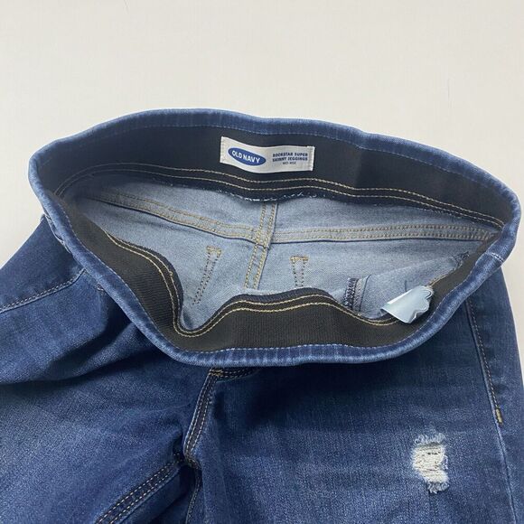 Old Navy Rockstar Super Skinny Jeggings Denim Blue Jeans Mid-Rise Stretch 4P - Picture 8 of 10